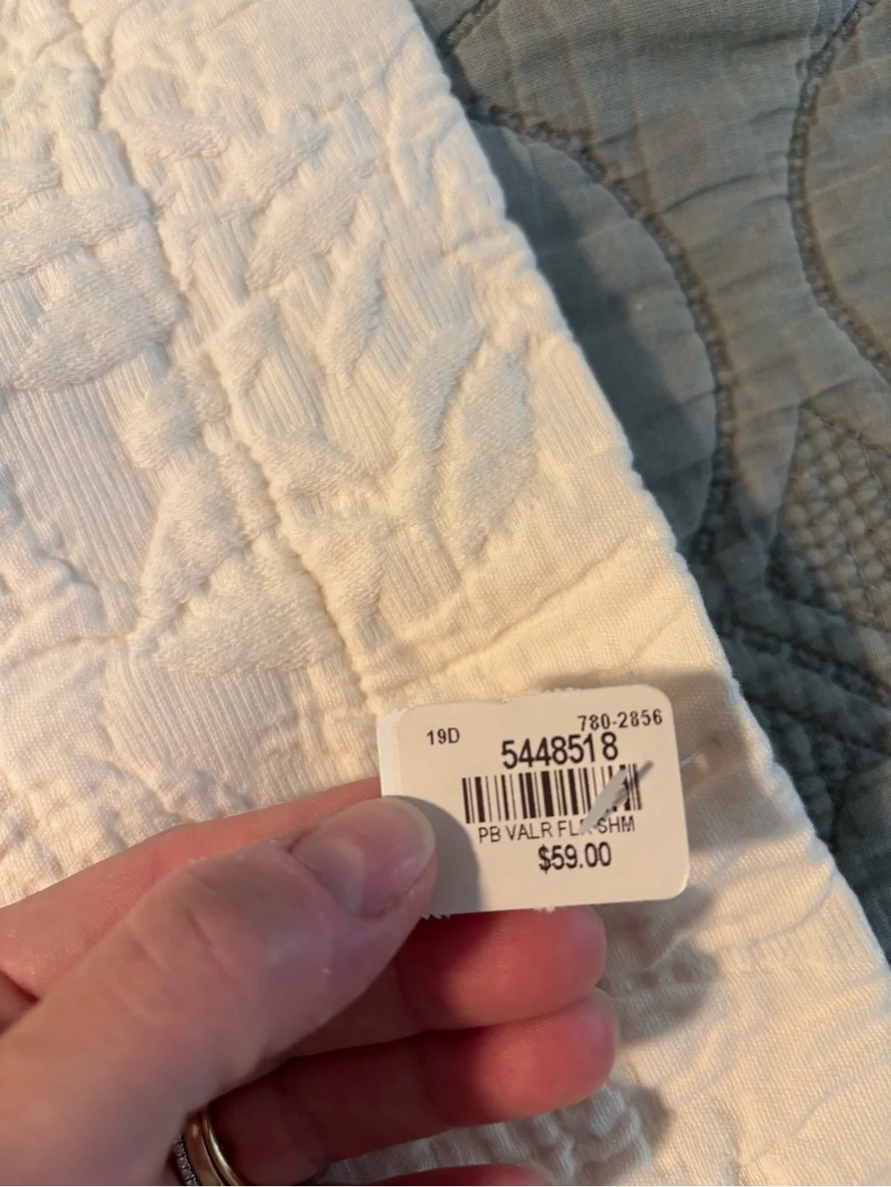 Pottery Barn Valerie Matelassé Sham in Cream